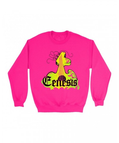 Genesis Bright Colored Sweatshirt | Vintage Guitar Logo Sweatshirt $17.48 Sweatshirts